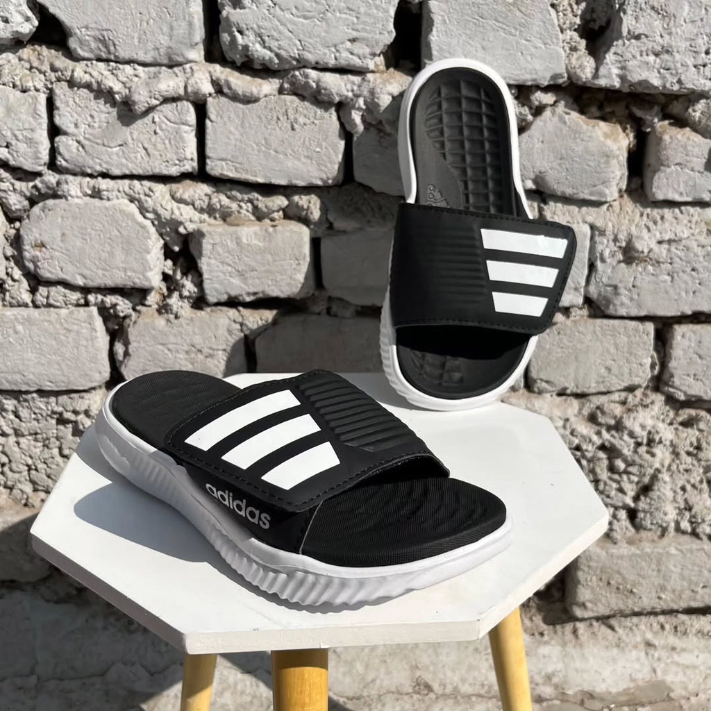 ADIDS-ALFABOUNCE-2.0- SLIDES-BLACK WHITE